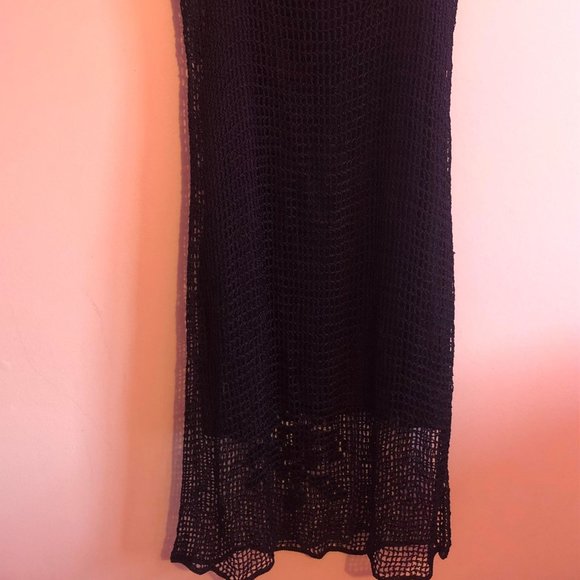 Guess size large Black Lace over Satin Spagetti Strap Dress - Picture 2 of 7